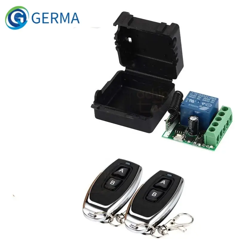 GERMA 433Mhz Universal Wireless Remote Control Switch DC 12V 1CH Relay Receiver Module RF Transmitter 433 Mhz Remote Controls