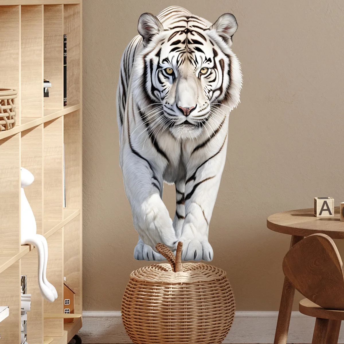 30*60cm Simulation Tiger Animal Wall Stickers Living Room Balcony Background Decorative Wall Stickers Ugly Wall Stickers Bm4083