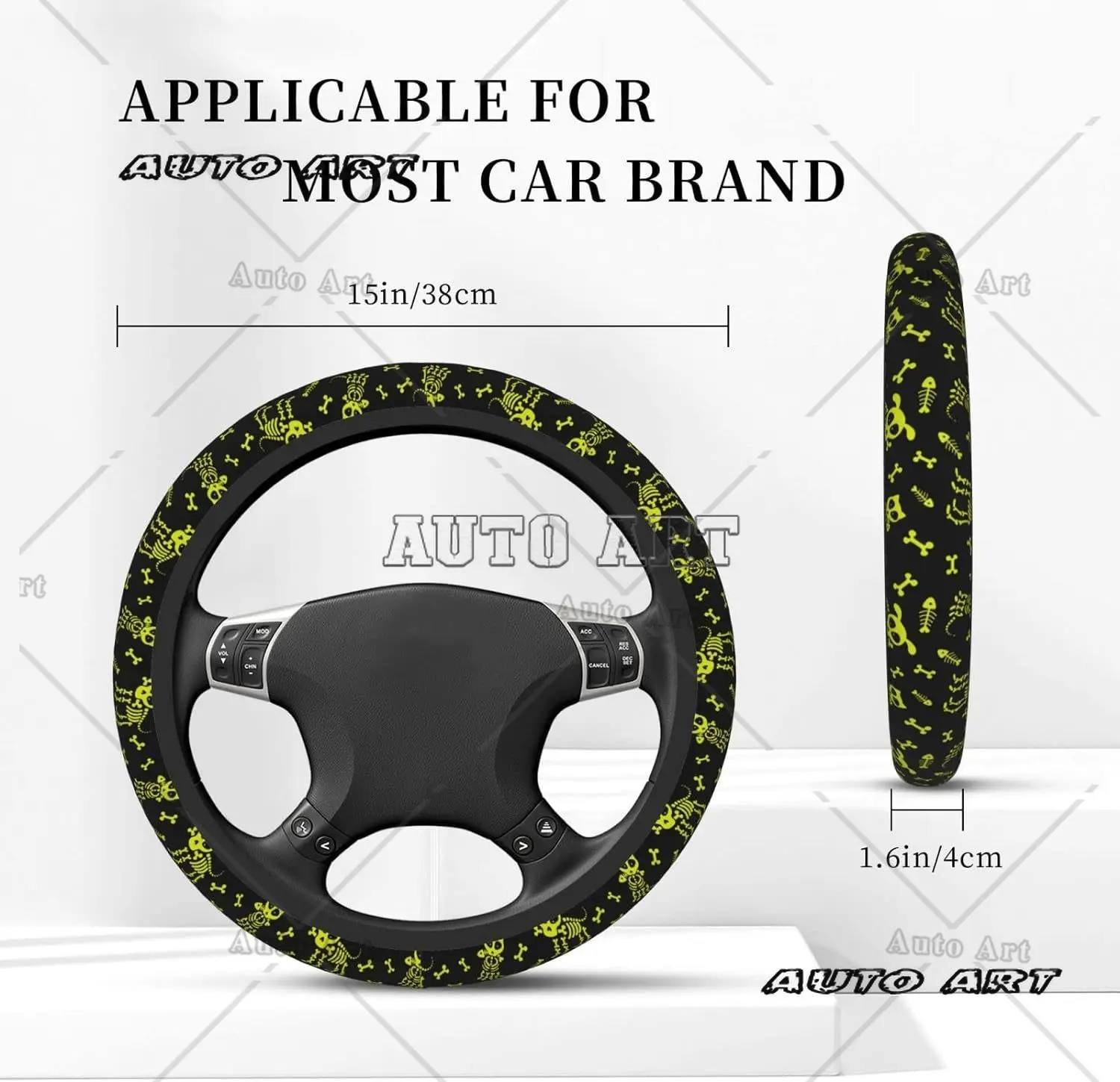 Divertente gatto cane scheletro teschio osso carino coprivolante per auto per uomini e donne veicoli universali elastici antiscivolo da 15 pollici