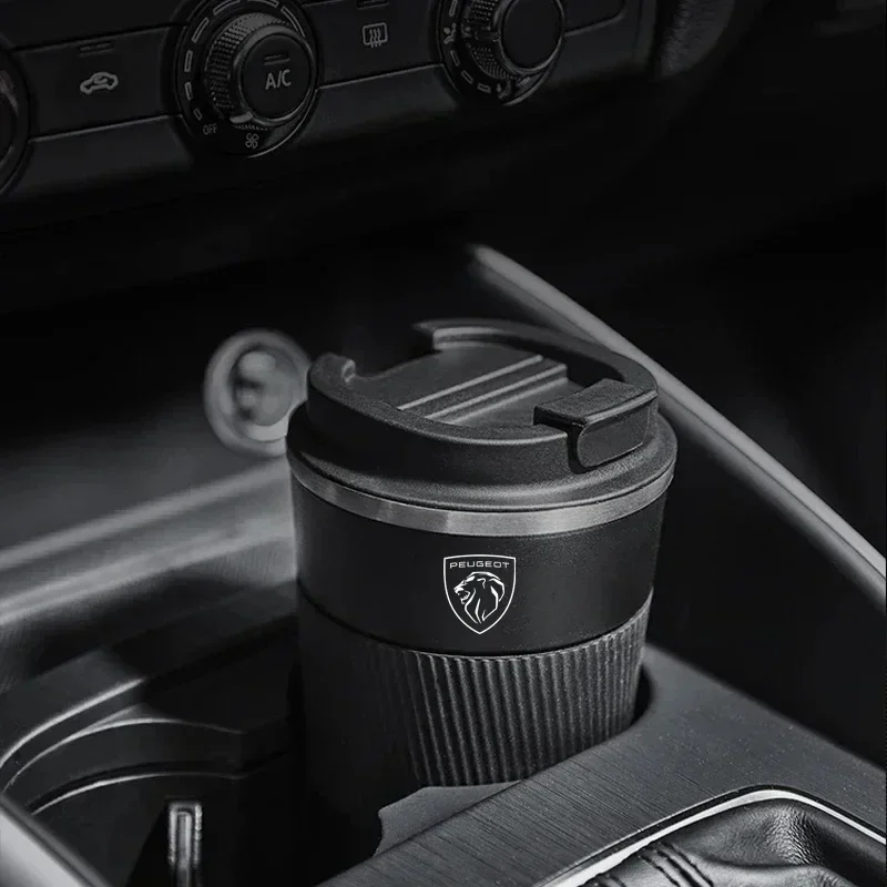 

510ml Stainless Steel Coffee Tumbler Thermos Cup Portable Travel Thermal Mug for Peugeot 308 307 3008 2008 5008 508 4008 301 208