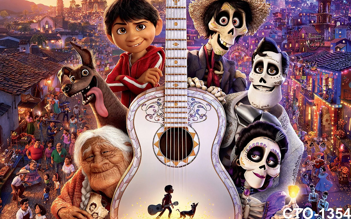 خلفية تصوير فوتوغرافي من كوكو يوم الموتى، حفلة عيد ميلاد سعيد، خلفية صور، أغشية دعائم الاستوديو، لافتة تزيين