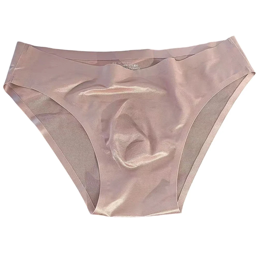 

Men Ultra-thin Seamless Ice Silk Briefs Extreme Men's Panties Sissy Bulge Pouch Very Hot Lingerie Solid Glossy Underwear For Man