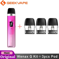 Original Geekvape Wenax Q Pod Kit 1000mAh Battery 25W Vape With 2ml Q Pod Empty Cartridge 0.6/1.2ohm Electronic Cigarette Vape