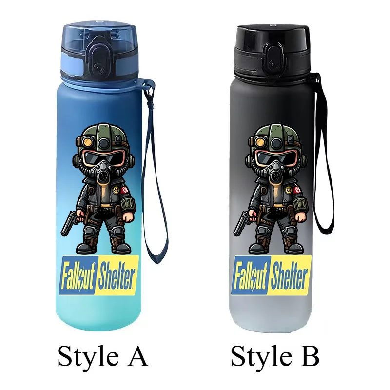 650MLGame Fallout Shelter Gradient Water Cup Portable Leak‑proof Drinking Bottle with Hand Strap for Teen Players view 2