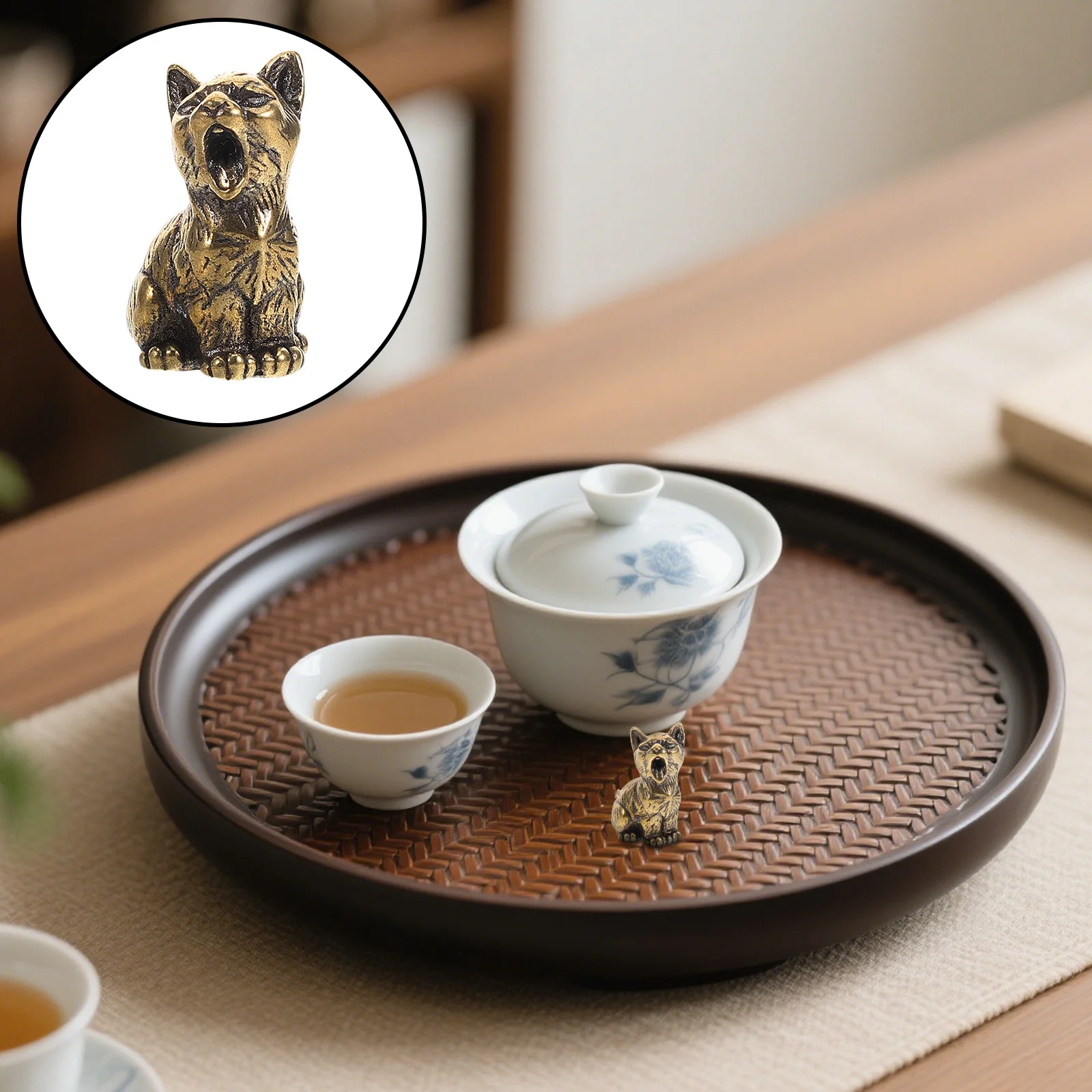 

Mini Brass Cat Statue Retro Animal Sculpture for Desk Home Decor Ornament Tabletop Decoration Brass Animal Figurines