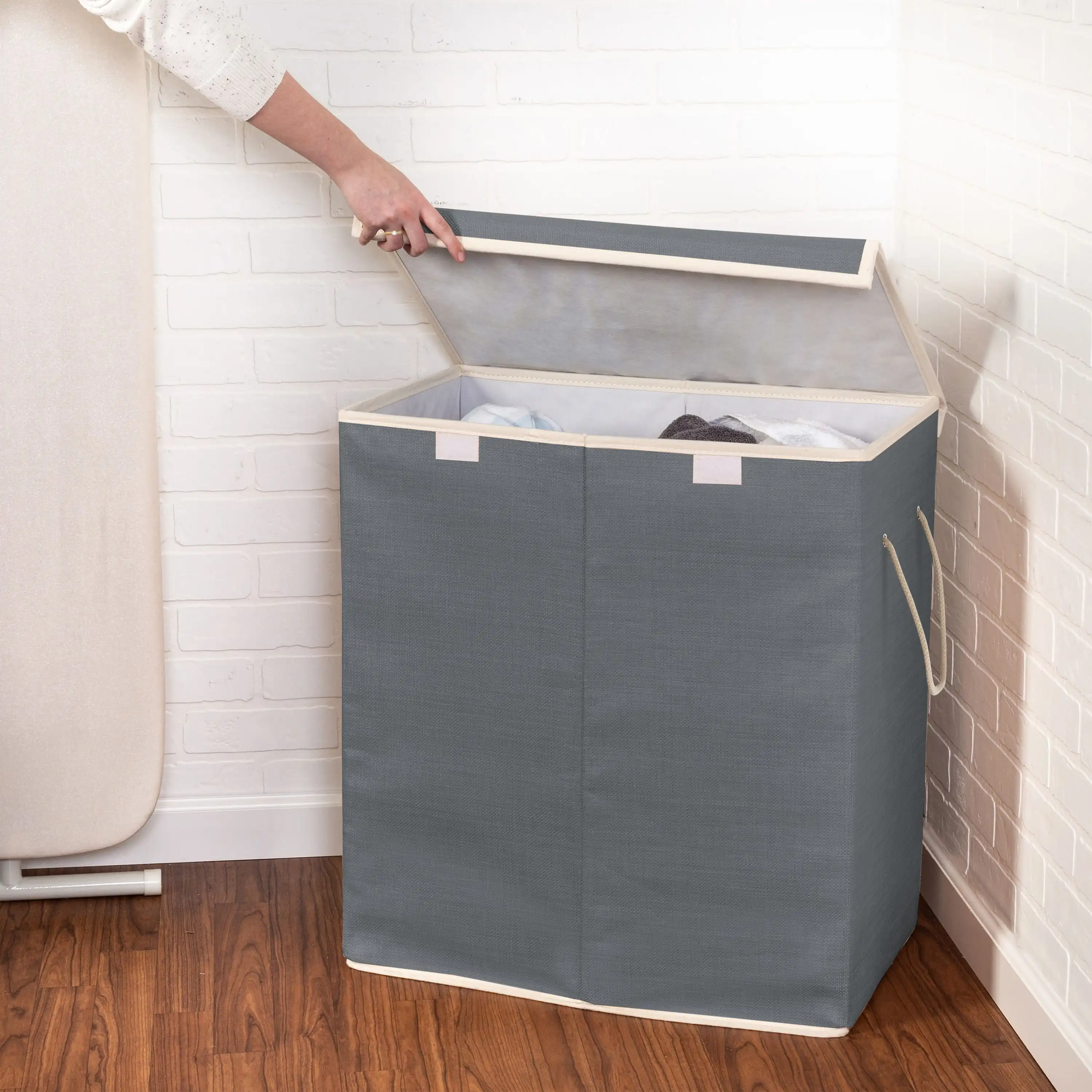 

Honey-Can-Do Double Resin Hamper Grey