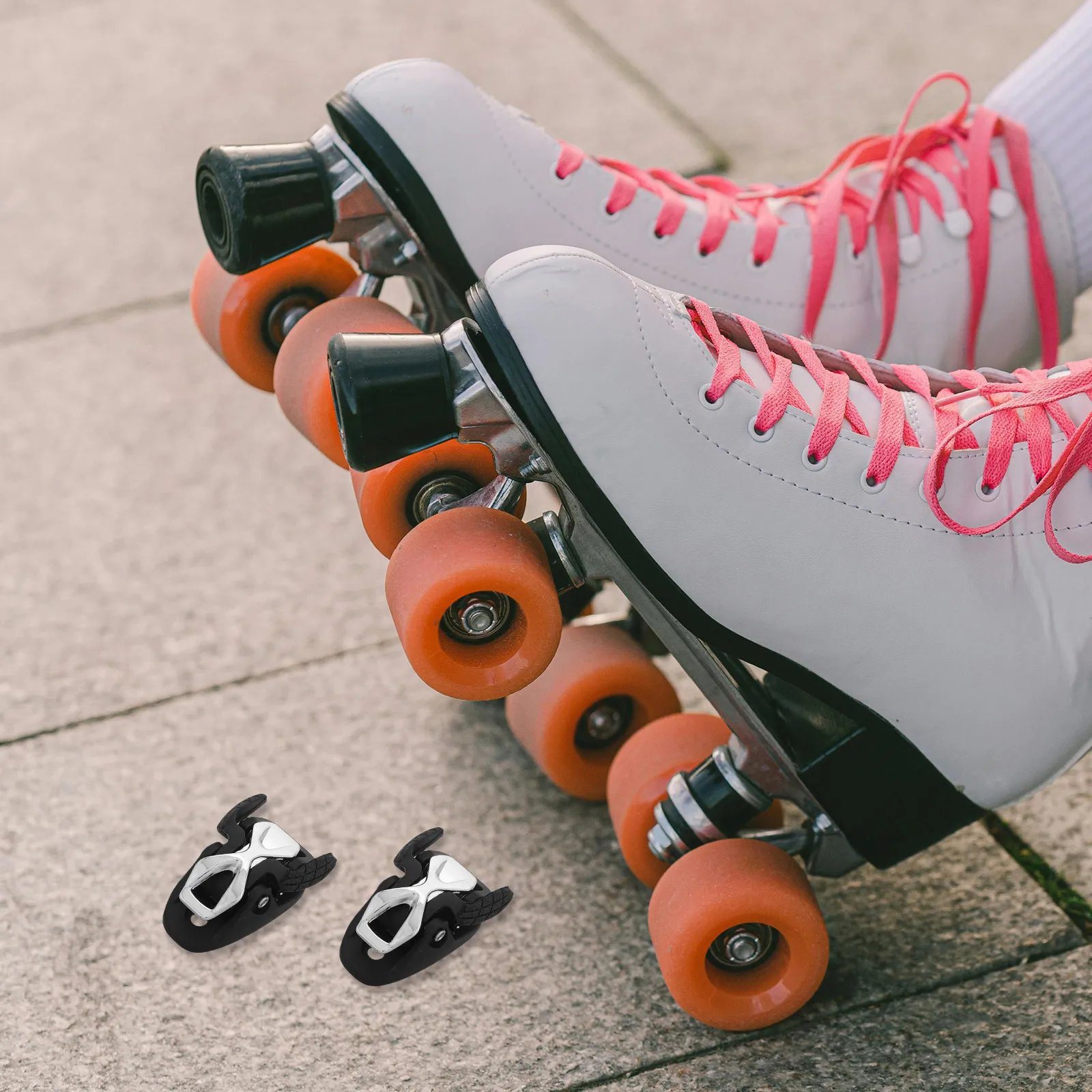 

4Pcs Roller Skate Quick Buckle Adjustable Replacement Strap Clasp Black Silver Inline Skate Hardware Screws Outdoor Indoor