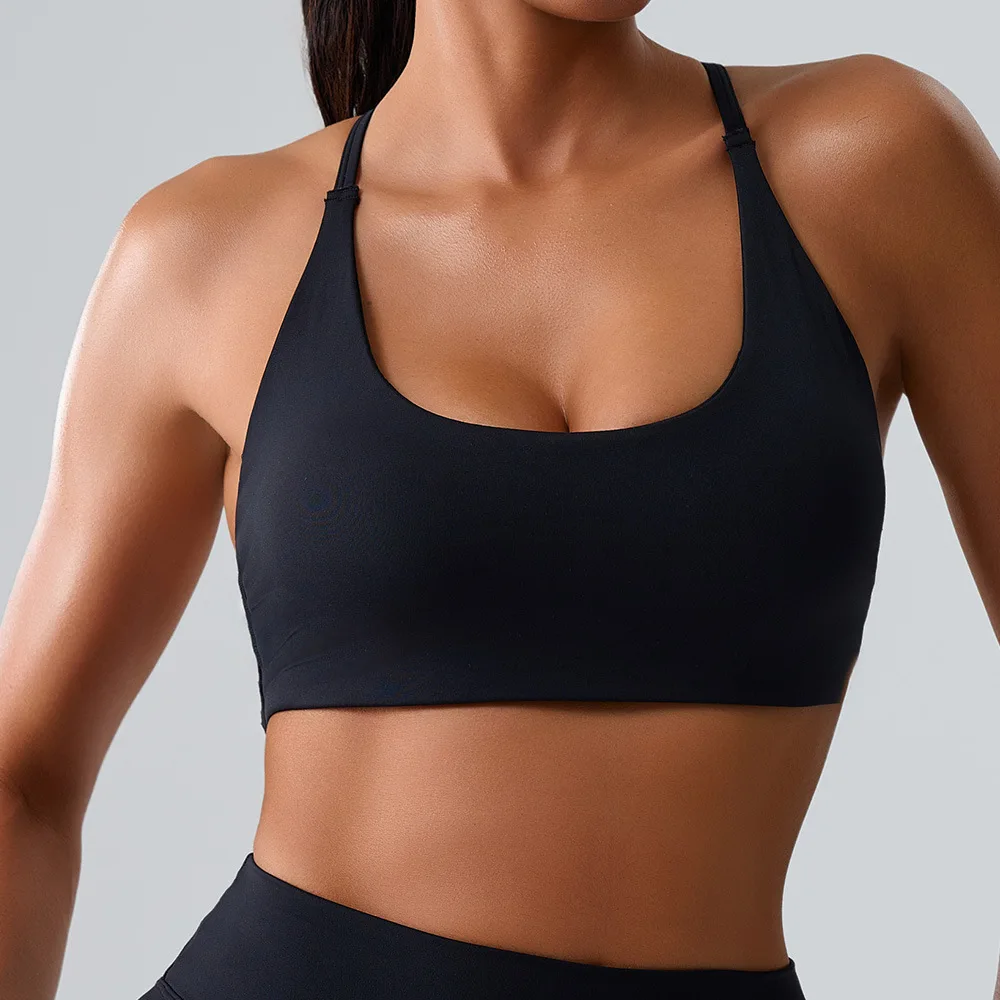 Women’s Fitness Yoga Bra, Racerback Sports Bra, Sexy Breathable Nylon Gym Top,Running Workout Bra,Comfortable Athletic Underwear