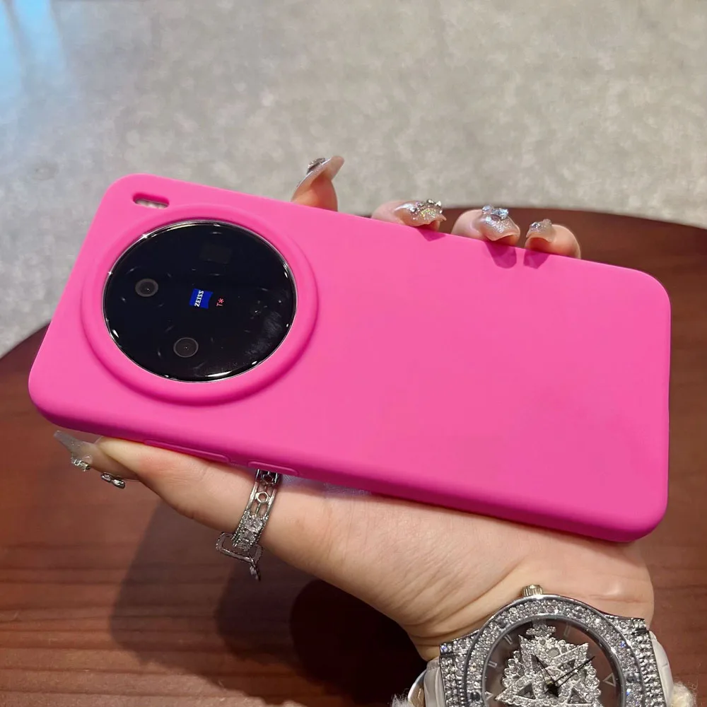 İnce Yumuşak Sıvı silikon kılıf VIVO X200 Pro Mini X100 Ultra Cilt Pürüzsüz Mikrofiber Polar Darbeye Dayanıklı Tampon Kapak Funda