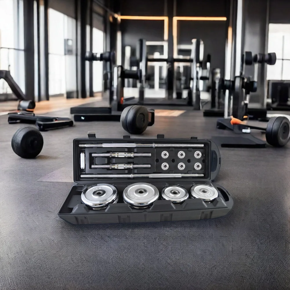 

Adjustable Dumbbell 40kg Electroplated Chrome Adjustable Silver Barbell 50kg Chrome Dumbbell Set Gym Use