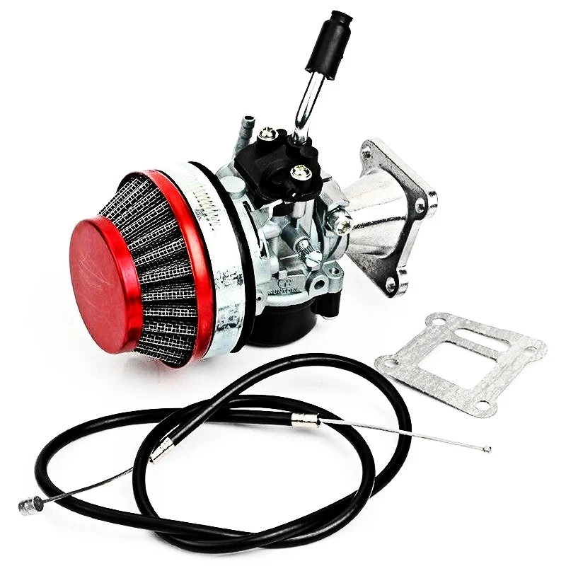 ATV 49cc Performance 19mm Carb Carburetor Air Filter Assembly for 2-stroke 37cc 39cc 49cc 60cc 66cc 70cc 80cc Mini Pocket Bike