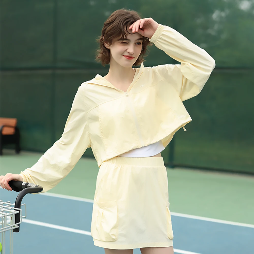 OhSunny Leisure Sports Jacket Women 2024 New Fashion Design High Waisted Outwear Loose Casual Sun Protection Coat Top for Gym