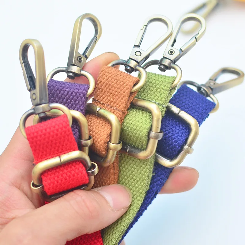 20mm Wide Canvas Bag Accessories Shoulder Strap Thickened Adjustable High Quality Bronze Buckle Shoulder Bag Strap Wholesale