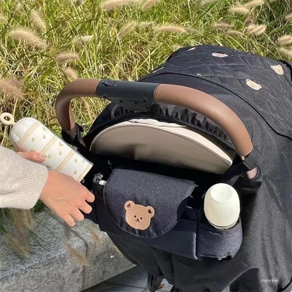 Portable Oxford Stroller Bag Cart Accessories Bottle Storage Cup Holder Waterproof Travel Car Bags