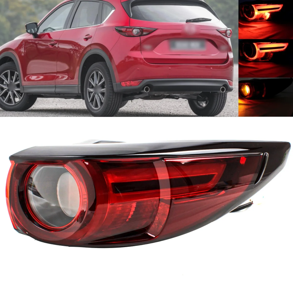 

Right Outer Side LED Rear Tail Lamp Light With Bulbs KB8A-51-150F For Mazda CX-5 2017 2018 2019 2020 2021