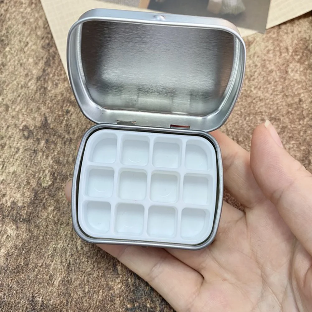 Estante para esmalte de uñas, Mini caja de embalaje, almacenamiento de pegamento, 2 piezas (plateado (hierro + Compartimento), contenedor de paleta de Gel, 2 juegos