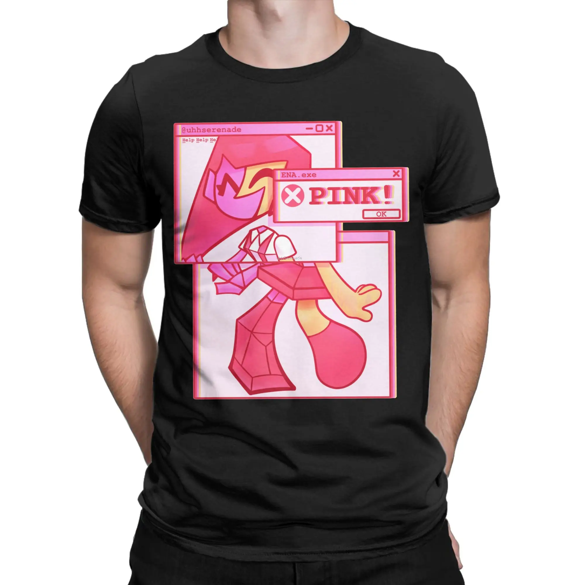 ENA DREAM BBQ Error PINK Men's T Shirt  Casual Tee Shirt Short Sleeve Crew Neck T-Shirts Cotton New Arrival Tops