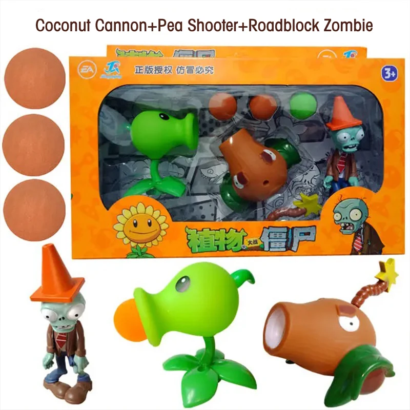 Plants Vs Zombies 2 Cactus Peashooter Coconut Cannon Genuine Toy Set 2 Style Game Figures Soft Silicone Zombie Birthday Gift Boy