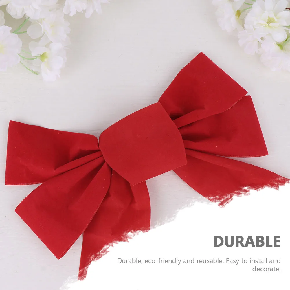 

12pcs Christmas Decor Classic Xmas Tree Ornament Red Adornment Party Decor Supplies Xmas Bowknot Embellishment Reusable