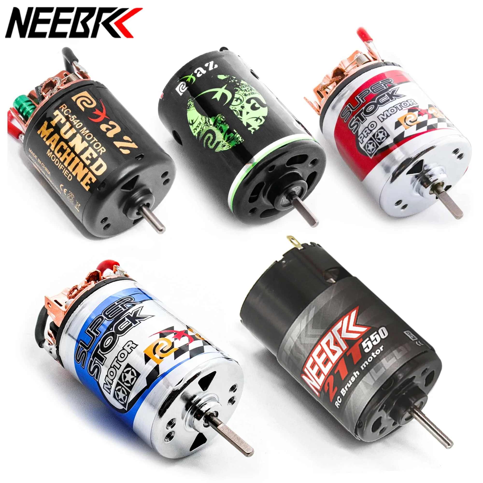 NEEBRC 540 550 Brushed Motor Upgrade Waterproof for 1/8 1/10 RC Car Crawler Axial SCX10 Wltoys Redcat Gen8 Traxxas TRX4 TRX6 WPL