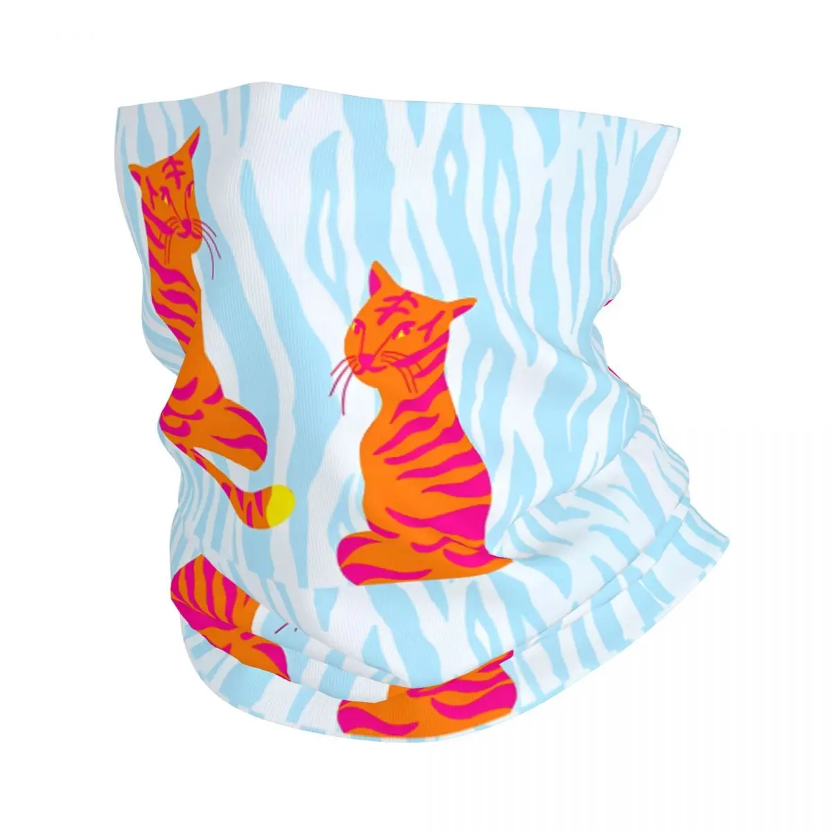 Neon Abstract Tigers Laptop Skin Scarf Neckerchief Neck Face Mask Polyester