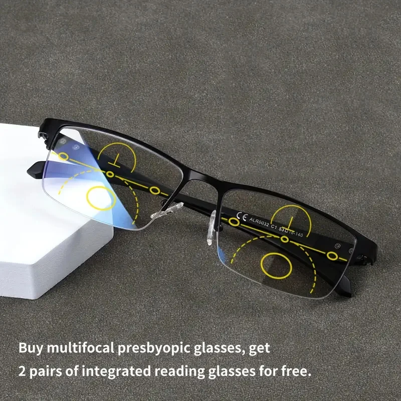 Photochrome Lesebrille Männer Progressive Multifokale Anti Blau Licht Lesebrille TR90 Hyperopie Presbyopie Brille 1,0-4.