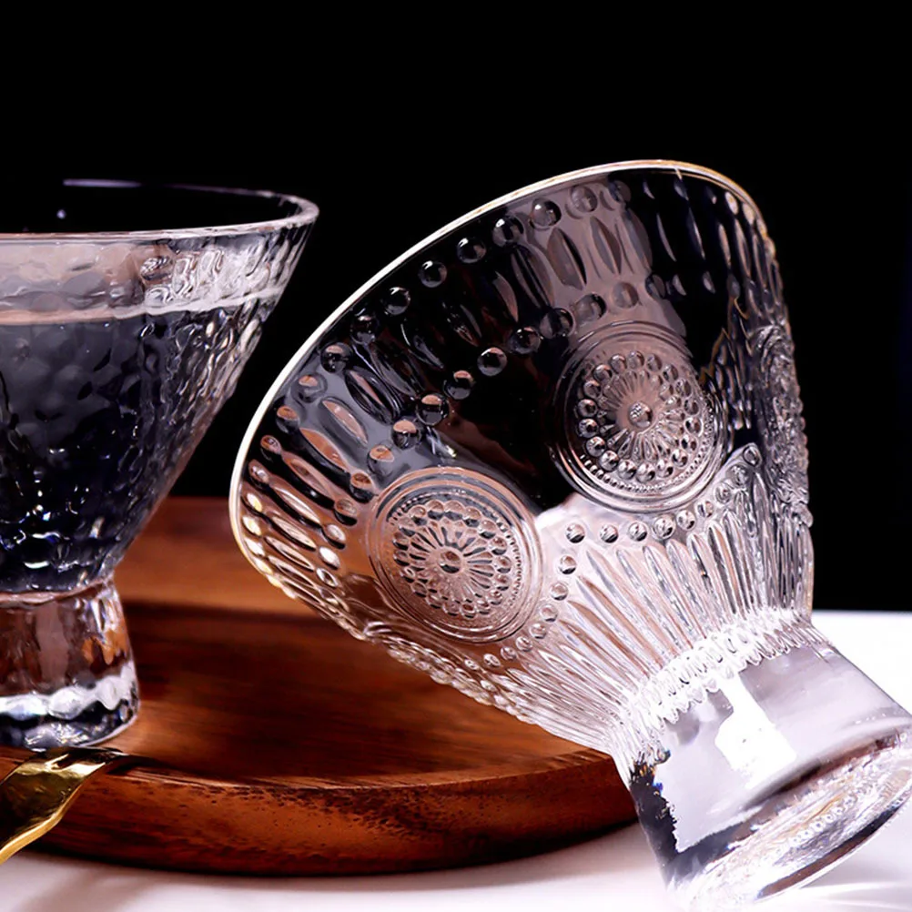 

1Pcs Creative Glass Dessert Cup Meticulous Craftsmanship Smooth Rim for Drinks Serving and Decoration Glass Juice Cup