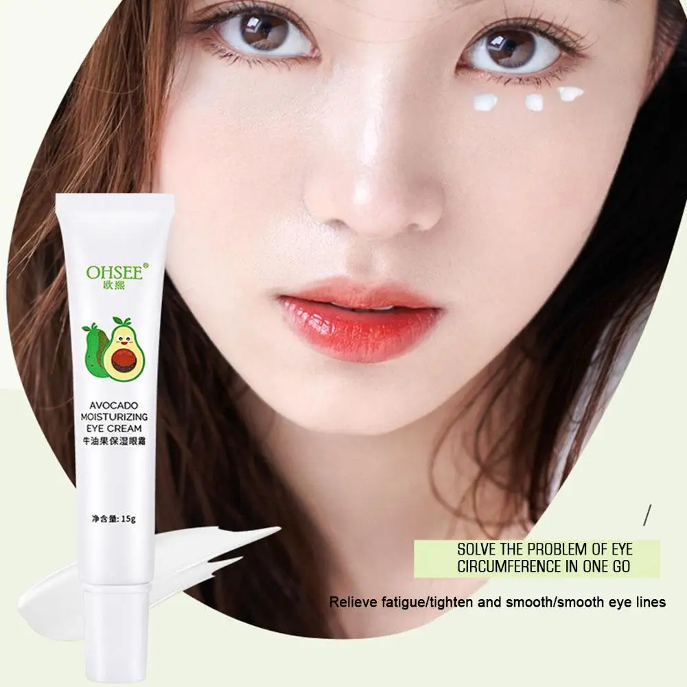 Avocado crema idratante per gli occhi Anti-rughe che sbiadisce la pelle Eye Eye Grain Bags cura del siero rimuovi le linee sottili Fat Dark Eye Circle U7Z8