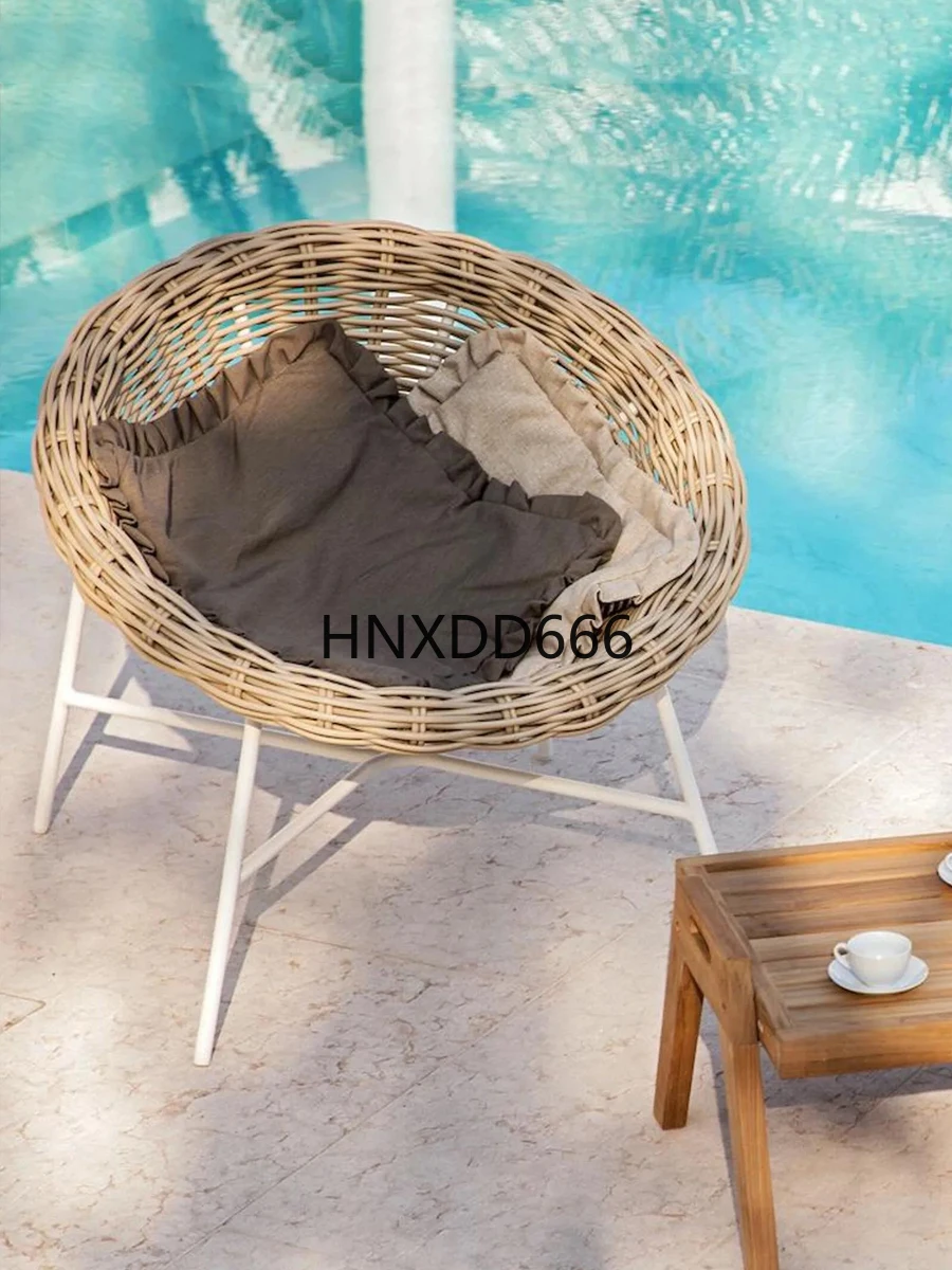 Outdoor-Balkon Rattan Vogelnest Sofa Stuhl dreiteilige Kombination
