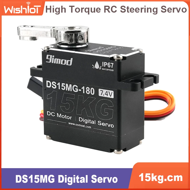 

15Kg High Voltage Waterproof Digital Servo Ds15Mg 180/270 Degree Angle Controllable Carbon Brush Metal Gears For Rc Robot Car