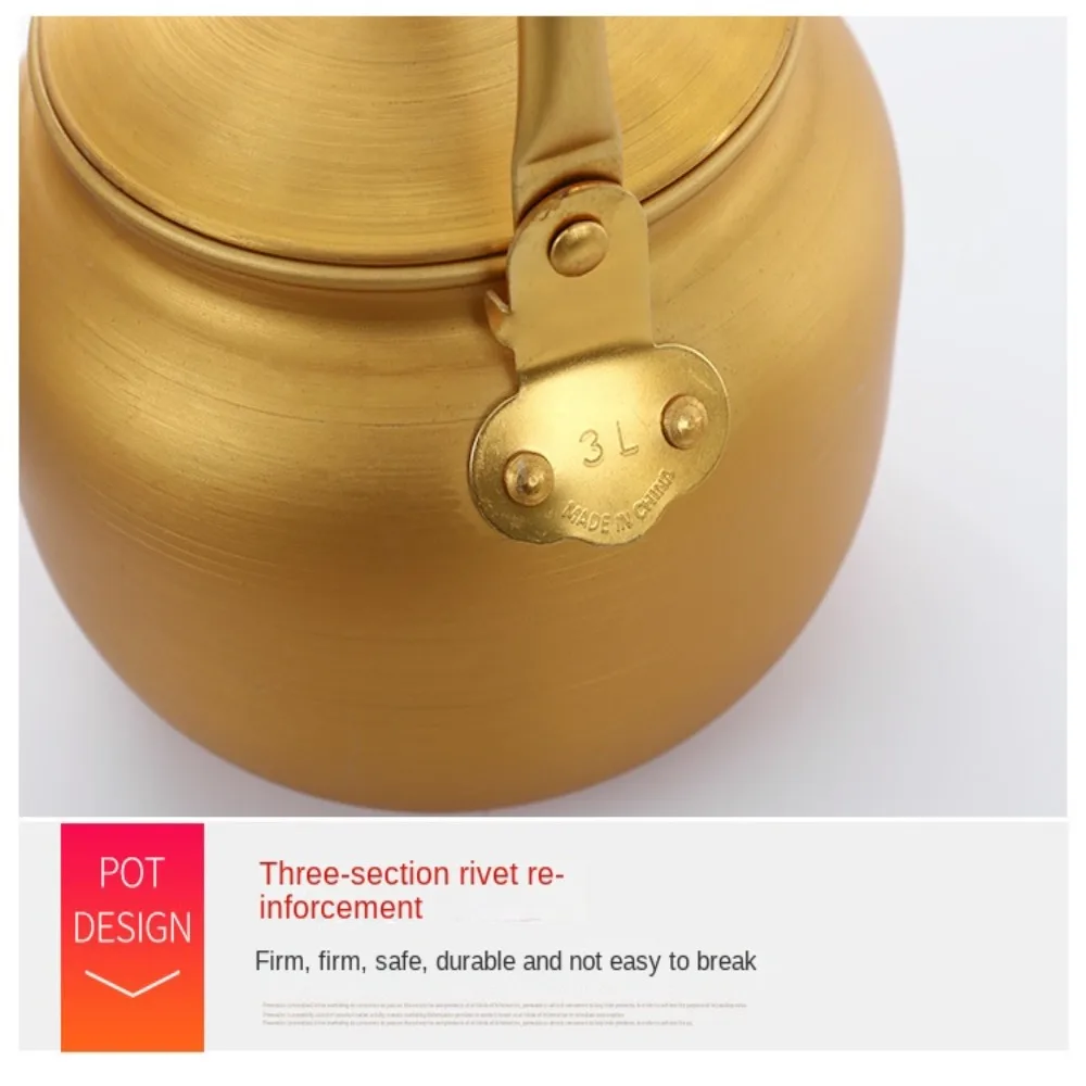 

0.75-4L New Kitchen Accessories Household Coffee Pot Gold Aluminum Water Kettle Portable Teapot