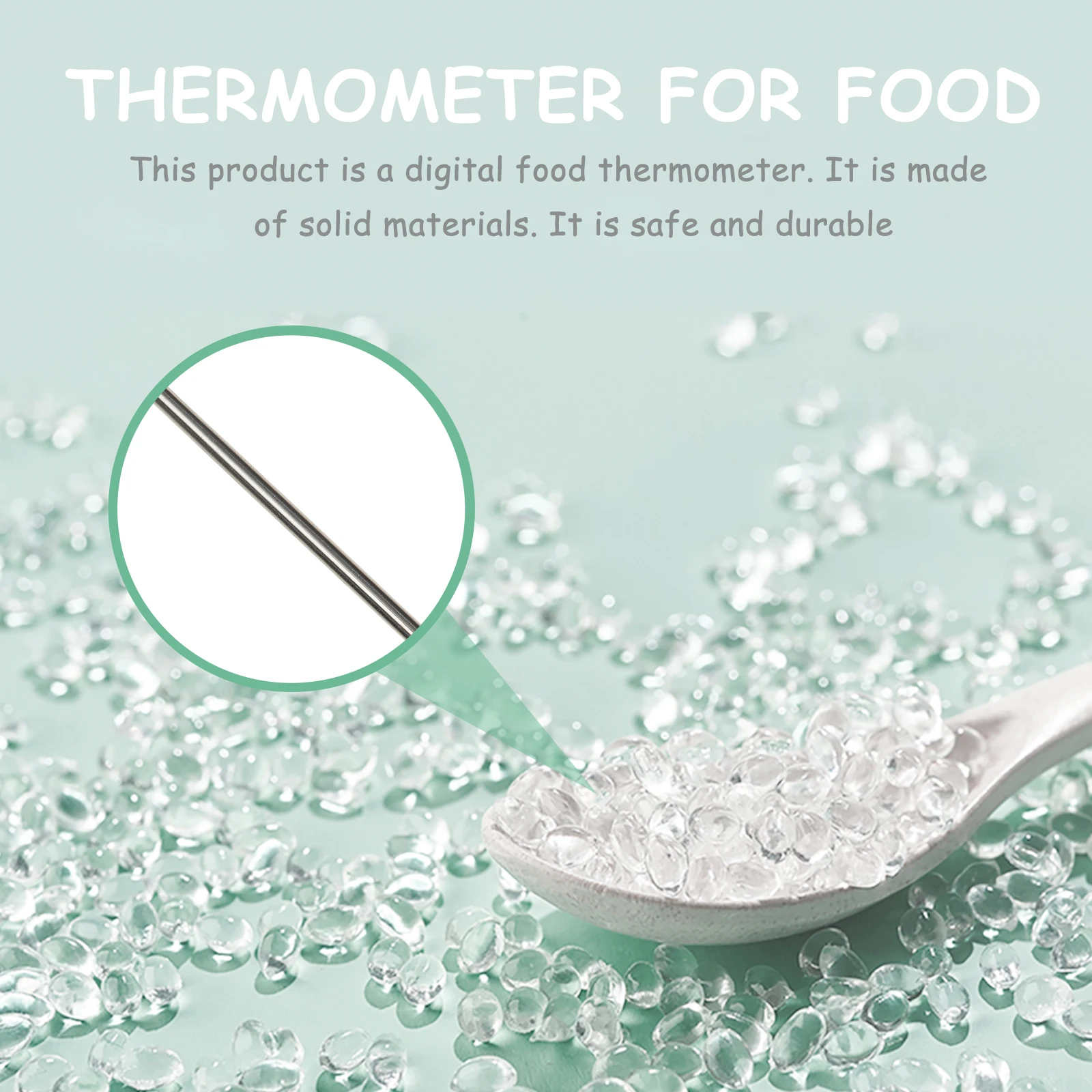 

Digital Thermometer Cooking Meat Probe Instant Read Food Temperature Meter For Liquid Solid Green Household Use Kitchen