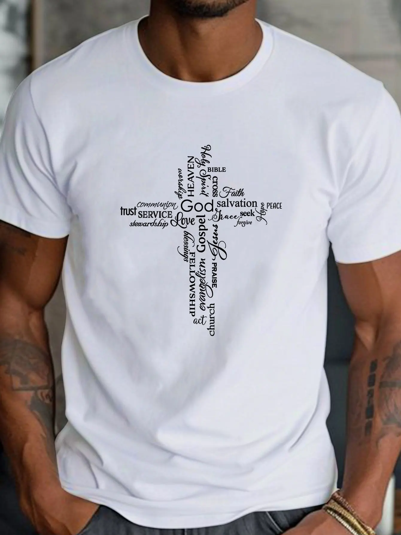 

2025 Summer Pure Cotton Short-sleeved T-shirt Men's ins Loose Comfortable Half-sleeved Trendy Brand Simple Graphic Mens Base Top
