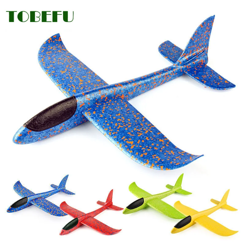 TOBEFU Launch Glow Glider Plane Model Hand Throw Gliding Airplane Interesting Outdoor Toys for Kids Fun Play Children Boys Gifts