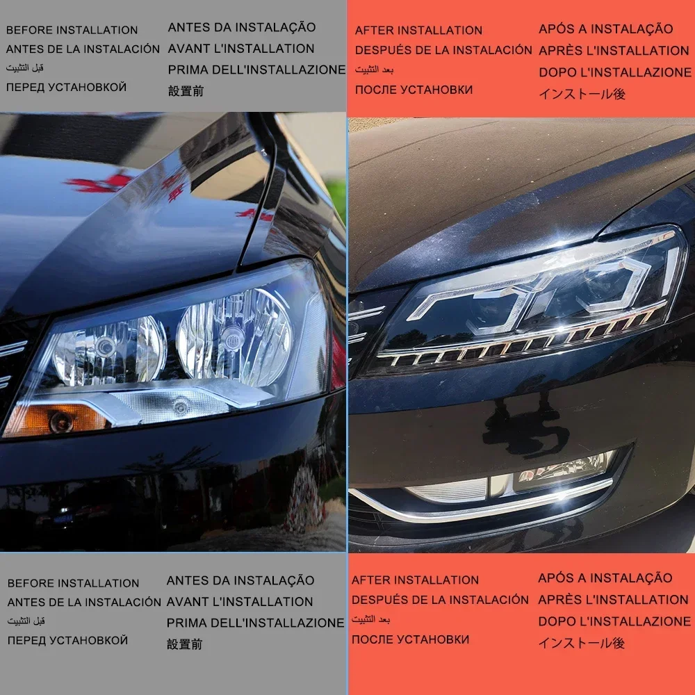 For Passat B7 US Version 2011-2015 Car Front Light Assembly Upgrade Bifocal Lens LED Auto Headlight Hot Sales Tool Accessories