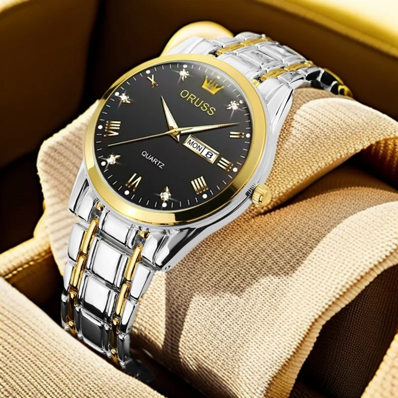 Stylish all-in-one personality men's watch simple and durable handsome steel belt casual temperament student men's watch