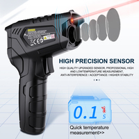 Digital Lnfrared Thermometer Laser Temperature Meter Non-contact Pyrometer Color LCD  800 Degree or 1472 Fahrenheit Termometro