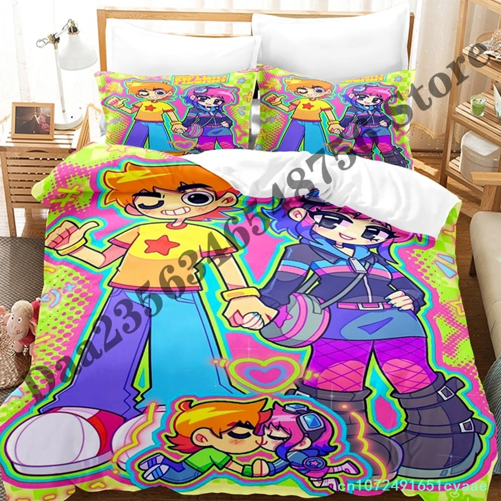 Scott Pilgrim Takes Off Bedding Set Single Twin Full Queen King Size Bed Set Adult Kid Bedroom Duvetcover Sets Bed Sheet Set