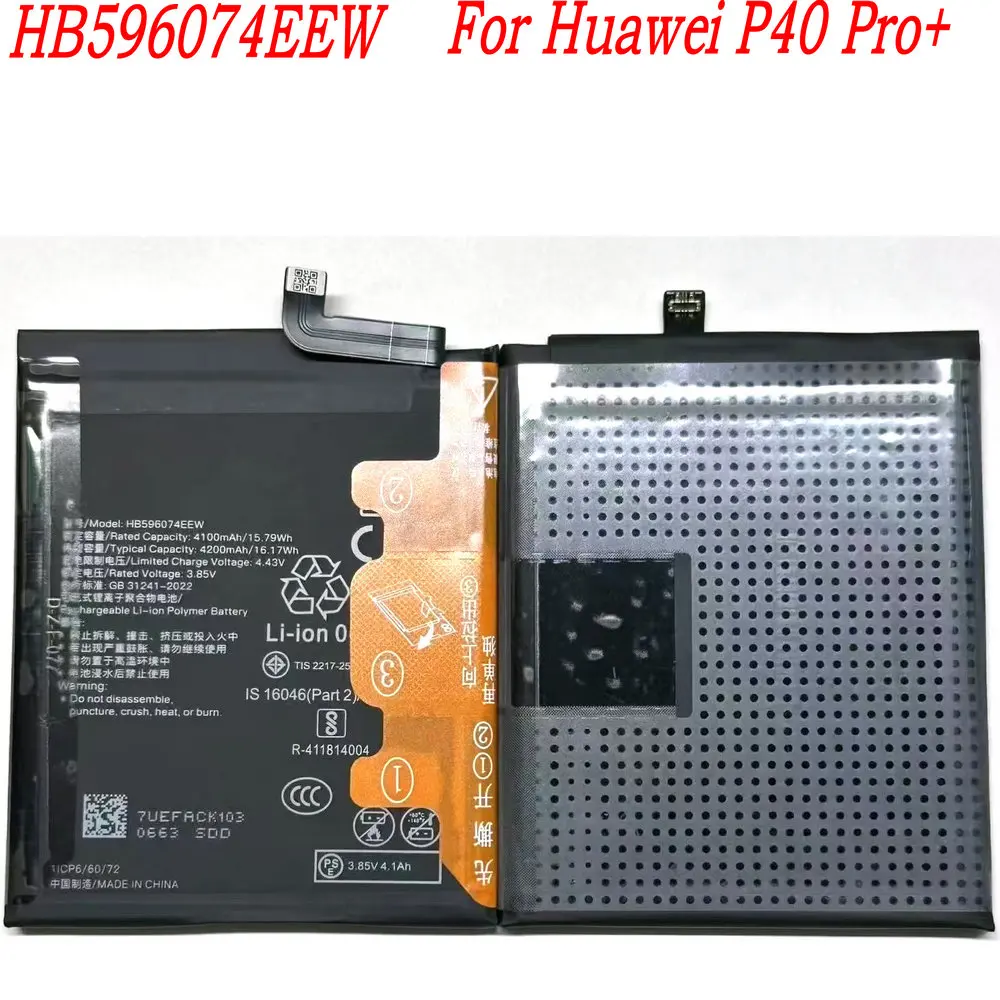 New 3.85V 4200mAh HB596074EEW High Capacity Decode Battery For Huawei P40 Pro+ Mobile Phone 1ICP6/60/72