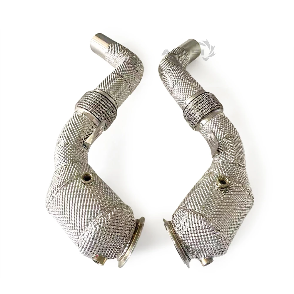For BMW M550/M550i/M850i G14/G30/N63/G15/G16 4.4T 2017-2020 Performance Stainless Steel Catalytic Exhaust Downpipe with Heat Shi