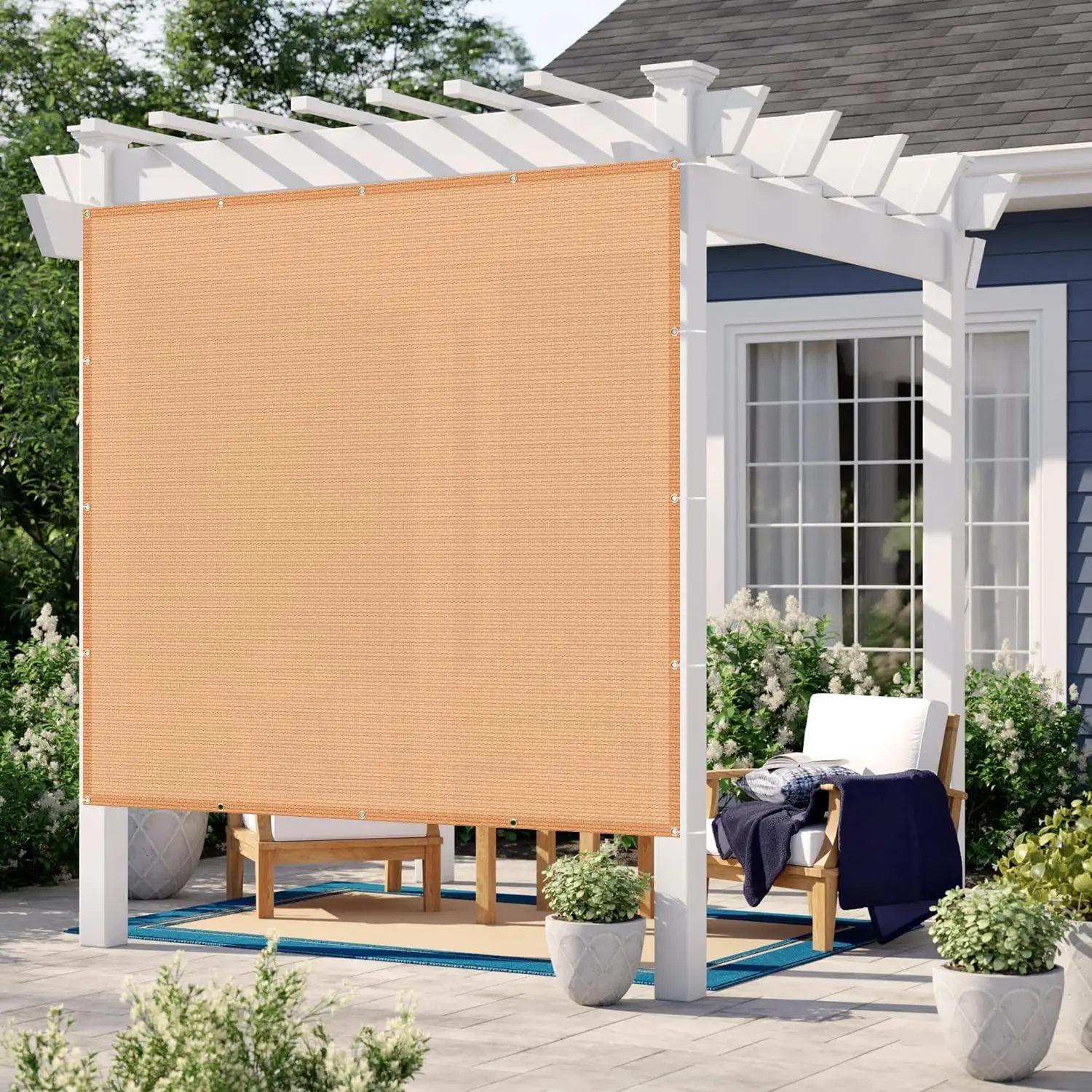 Outdoor Patio Sun Shade, Cloth Material, Peach Fuzz Color, 95% UV Protection