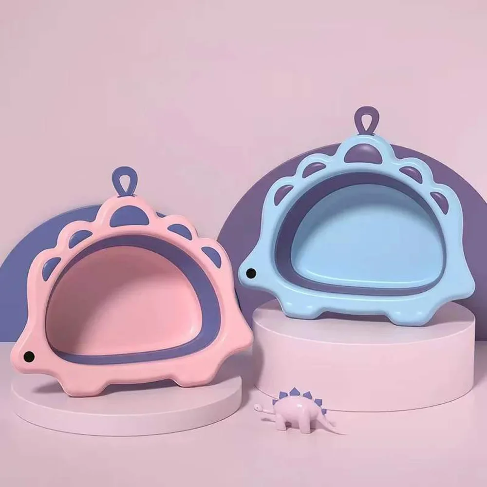 Lavabo de lavandería plegable de dinosaurio para niños, lavabo de viaje de plástico, seguro, duradero, suministros para el hogar, nuevo