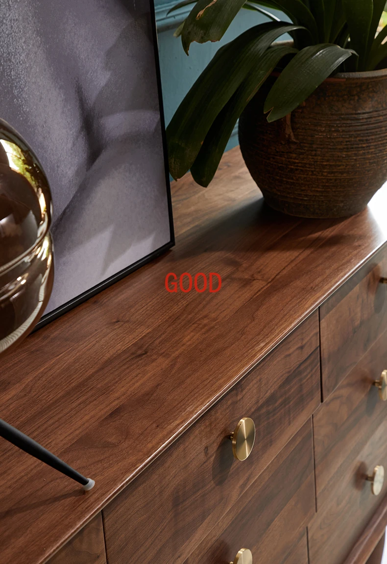 Комод из массива ореха, нордический минималистический комод для гостиной, коридора, выдвижного шкафа