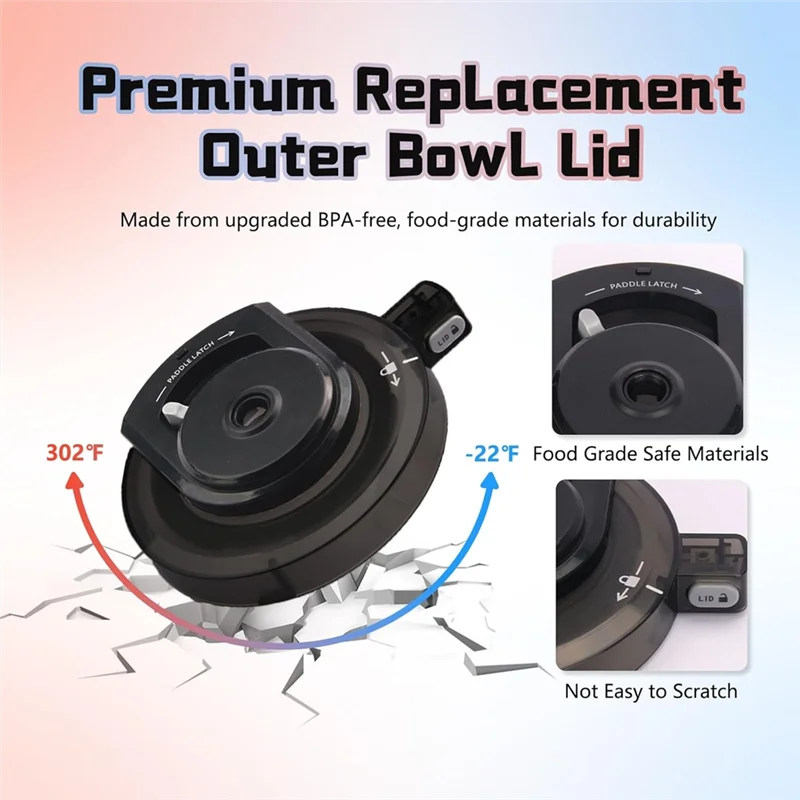 B25B استبدال قابلة لإعادة الاستخدام كريم غطاء وعاء مع حلقة لإحكام الإغلاق لسلسلة النينجا NC500/NC501 NC501C صانع الآيس كريم الغطاء الخارجي