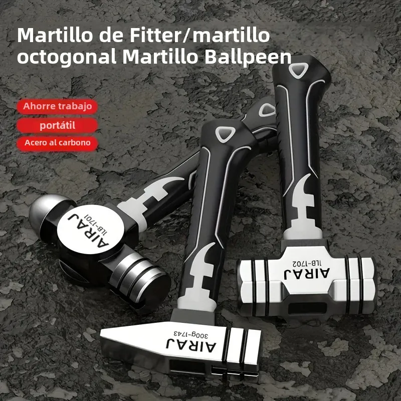 AIRAJ-martillo pequeño, Mini martillo de garra, martillo de cabeza, martillo octogonal, martillo de uñas integrado multifuncional