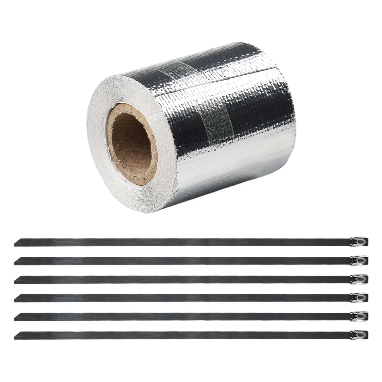 5m*5cm Exhaust Pipe Insulation Tape Exhaust Heat Tape Manifold Downpipe High Temperature Bandage Tape Silver Adhesive Tape