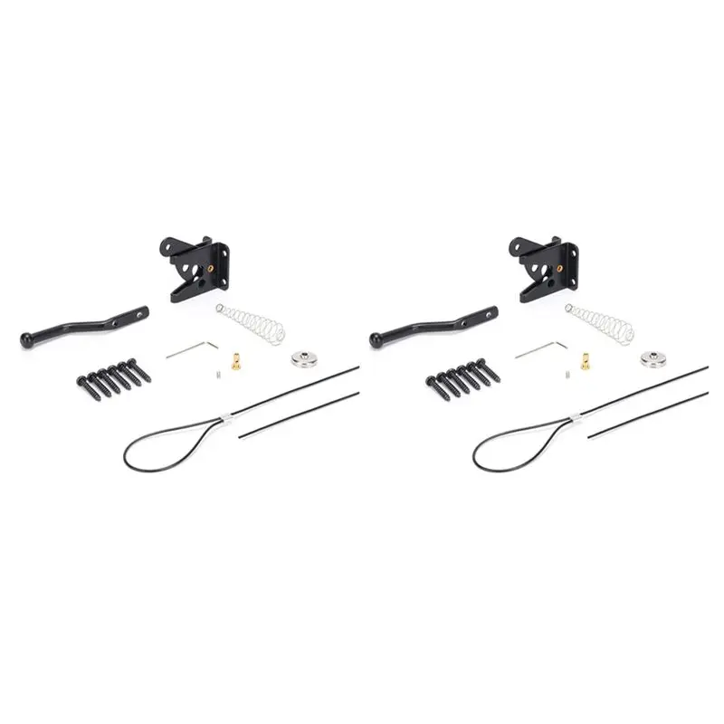 

AB11-2X Self Locking Gate Latch For Wooden Fence Heavy Duty, Steel Spring Cable Pull String Gate Hardware Gate Lock