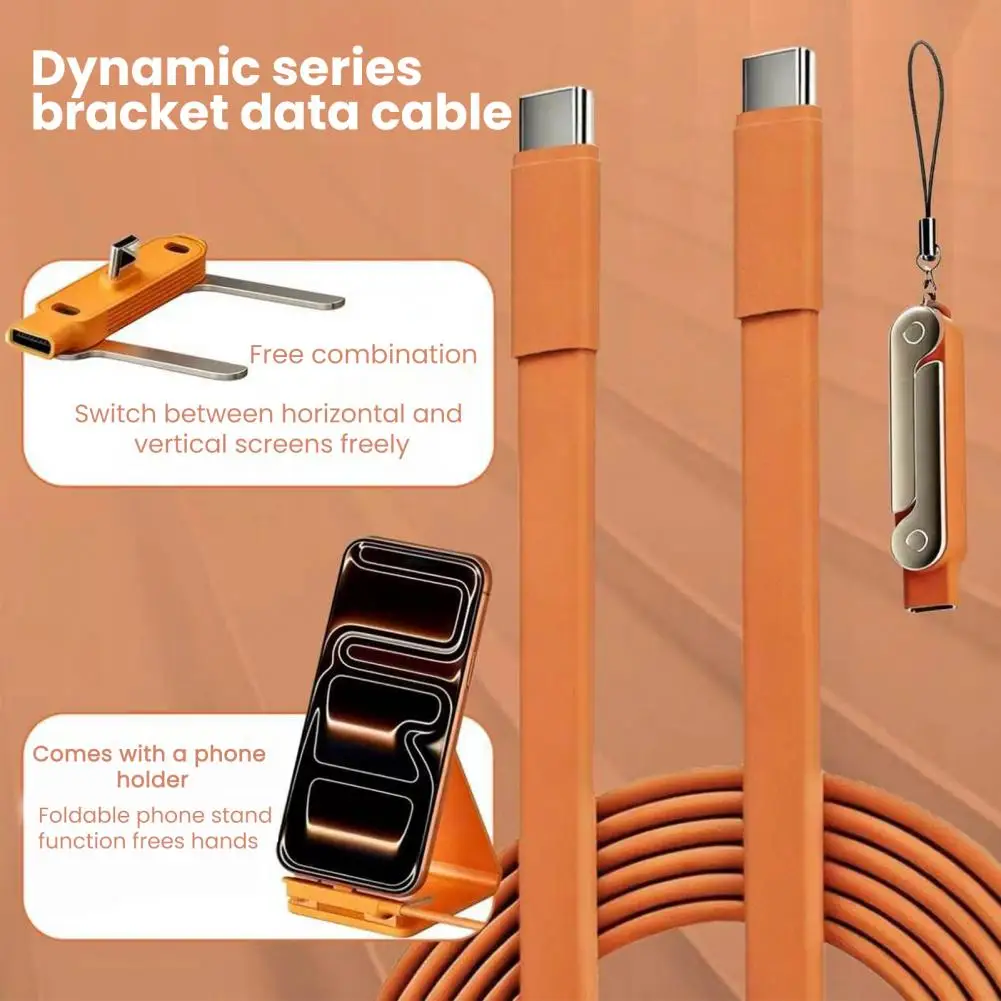 Hands-free Phone Holder Foldable Mobile Phone Holder Stand Ultra-fast 240w Usb-c Charging Cable Durable T-shaped for Gaming