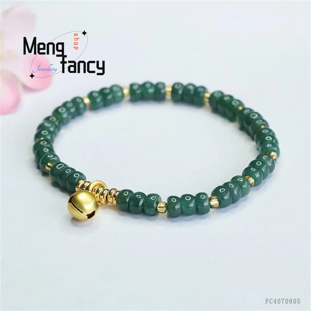 Natural A-goods Jadeite Blue Water Abacus Beads Jade Bracelet Exquisite Elegant Simple High-grade Luxury Quality Fashion Jewelry