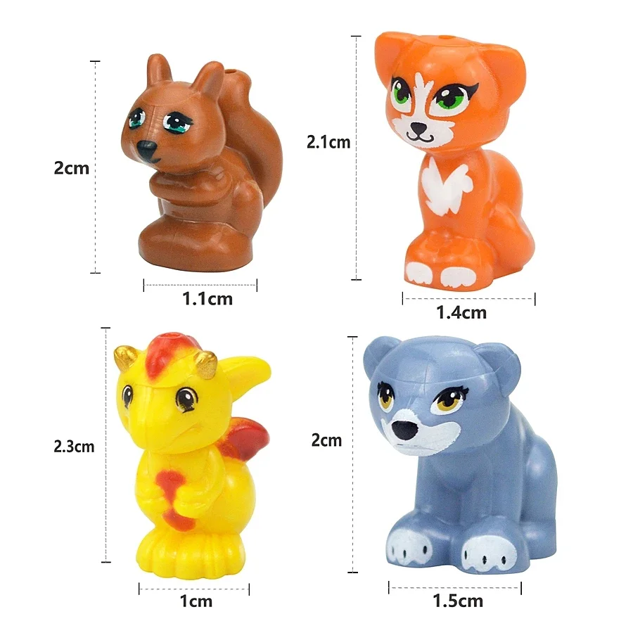 MOC Tier-Bausteine, kleine Partikel, Szenenmodell Tiger, Schaf, Ente, Pferd, Wal, Lernspielzeug, Zoo, zum Zusammenbauen, Geschenk, DIY-Bausteine, Spielzeug – Detail 7